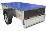 Praktischer PKW-Anhänger Garden Trailer 200 Kipp mit kippbarer Deichsel, blauer Plane – Bild 11