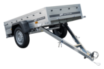 Praktischer PKW-Anhänger Garden Trailer 200 Kipp mit kippbarer Deichsel, blauer Plane – Bild 15