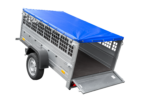 200×106 Gitteranhänger mit blauer Flachplane, Gitterwänden und Stützrad – Garden Trailer 200 KIPP – Bild 6