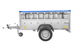 200×106 Gitteranhänger mit blauer Flachplane, Gitterwänden und Stützrad – Garden Trailer 200 KIPP – Bild 4